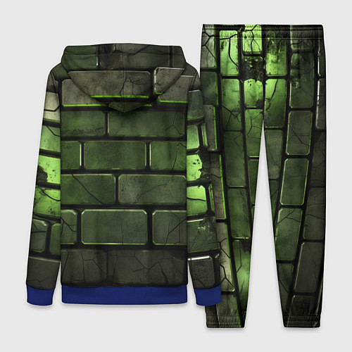 Женский костюм Зеленые неоновые кирпичи / 3D-Синий – фото 2