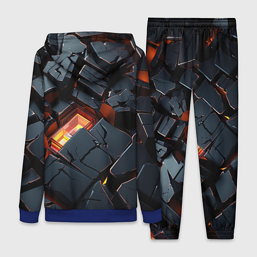 Женский костюм Черные камни с разломами / 3D-Синий – фото 2