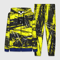 Женский 3D-костюм Yellow geometry - спортивный узор, цвет: 3D-синий