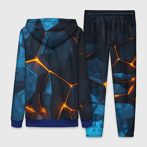 Женский костюм Разлом плит с оранжевым свечением / 3D-Синий – фото 2