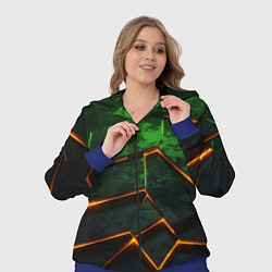 Женский 3D-костюм Неоновая яркая геометрическая абстракция со светом, цвет: 3D-синий — фото 2