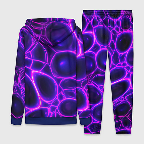 Женский костюм Фиолетовы неоновые соты / 3D-Синий – фото 2
