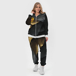 Женский 3D-костюм Золотой герб России на темном фоне, цвет: 3D-белый — фото 2