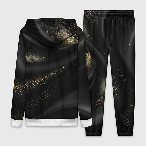 Женский костюм Золотой герб России на черно-золотой текстуре / 3D-Белый – фото 2