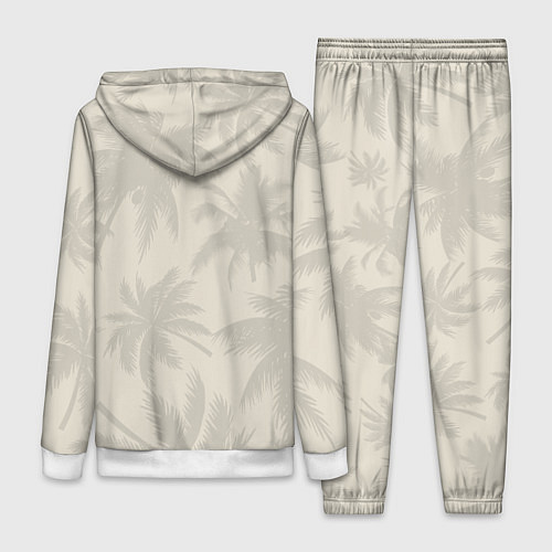 Женский костюм Бежевые пальмы паттерн / 3D-Белый – фото 2