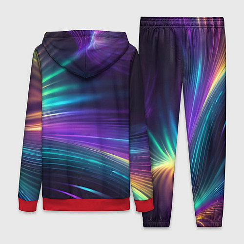 Женский костюм Неоновые лучи на фиолетовом фоне / 3D-Красный – фото 2