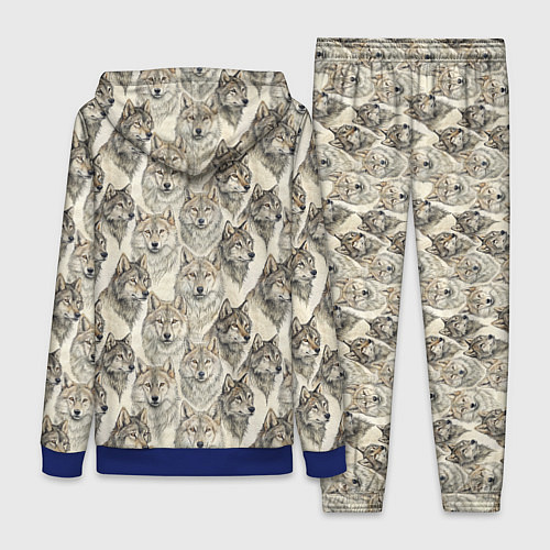 Женский костюм Паттерн лесного волка / 3D-Синий – фото 2