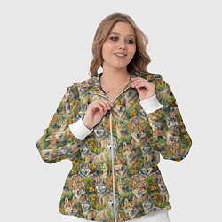 Женский 3D-костюм Паттерн волчьих морд, цвет: 3D-белый — фото 2