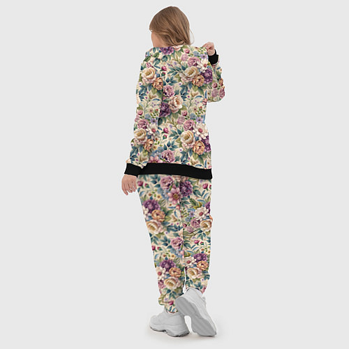 Женский костюм Нежные цветочные мотивы паттерны / 3D-Черный – фото 5