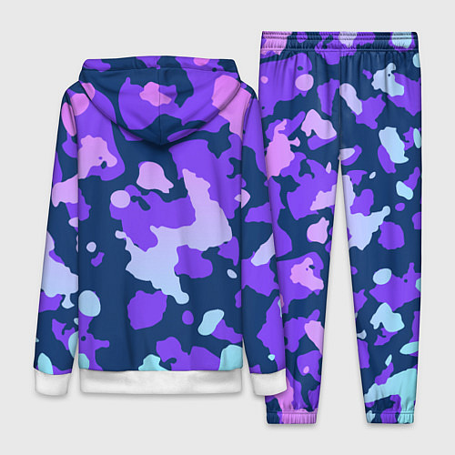 Женский костюм Паттерн с розовыми фиолетовыми и голубыми пятнами / 3D-Белый – фото 2