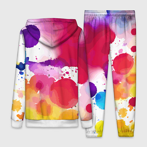 Женский костюм Яркие абстрактные акварельные кляксы - нейросеть / 3D-Белый – фото 2