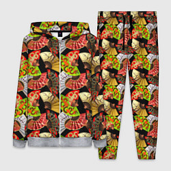 Женский 3D-костюм Веера с драконами, цвет: 3D-меланж