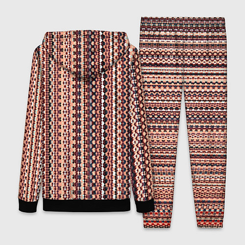 Женский костюм Персиковый узор в стиле жаккард / 3D-Черный – фото 2