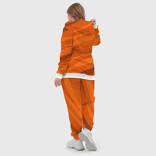 Женский костюм Тёмный оранжевый полосами / 3D-Белый – фото 5