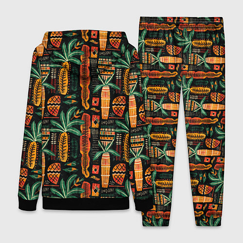 Женский костюм Африканские узоры ананас / 3D-Черный – фото 2