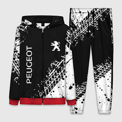 Женский костюм Пежо: следы от шин