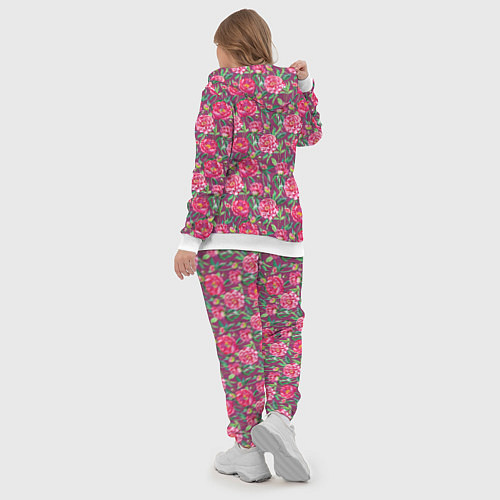 Женский костюм Пионы и шмели / 3D-Белый – фото 5