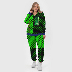 Женский 3D-костюм Minecraft creeper pattern, цвет: 3D-синий — фото 2