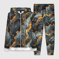 Женский 3D-костюм Черный мрамор с золотом, цвет: 3D-белый