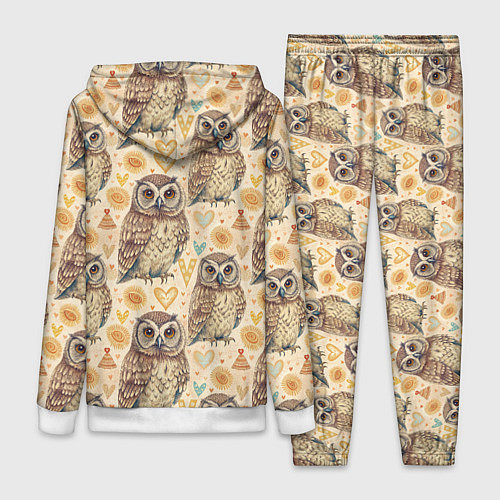 Женский костюм Совы милые в паттерне / 3D-Белый – фото 2