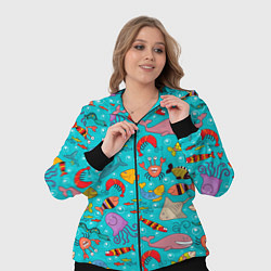 Женский 3D-костюм Морские обитатели узор, цвет: 3D-черный — фото 2