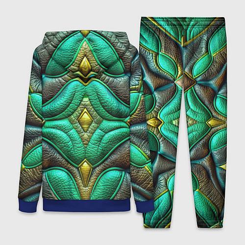 Женский костюм Объемная футуристичная текстура из кожи / 3D-Синий – фото 2