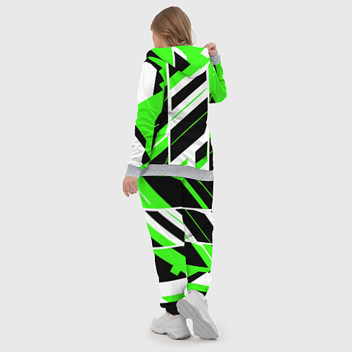 Женский костюм Black and green stripes on a white background / 3D-Меланж – фото 5