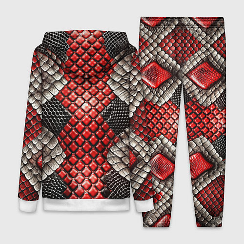 Женский костюм Змеиная объемная текстурная красная шкура / 3D-Белый – фото 2