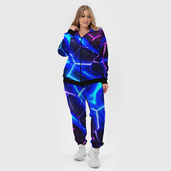 Женский 3D-костюм Микс разломленных плит и неоновое свечения, цвет: 3D-черный — фото 2