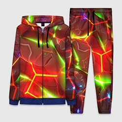 Женский 3D-костюм Неоновые красные плиты с ярким светом, цвет: 3D-синий