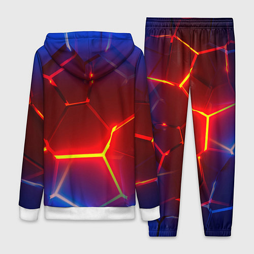 Женский костюм Светящиеся лавой неоновые плиты в разломе / 3D-Белый – фото 2