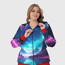 Женский 3D-костюм Космический пейзаж - планеты, цвет: 3D-красный — фото 2