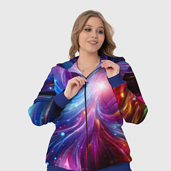 Женский 3D-костюм Неоновая абстракция - нейросеть, цвет: 3D-синий — фото 2
