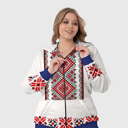 Женский 3D-костюм Вышиванка с символикой защиты рода, цвет: 3D-синий — фото 2