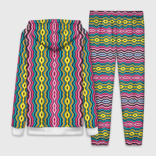 Женский костюм Абстрактные разноцветные вертикальные полосы / 3D-Белый – фото 2