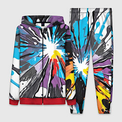 Женский 3D-костюм Кляксы краски - абстракция, цвет: 3D-красный