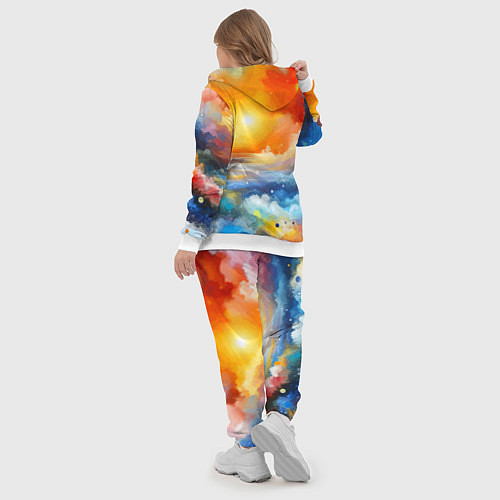 Женский костюм Закат солнца - разноцветные облака / 3D-Белый – фото 5