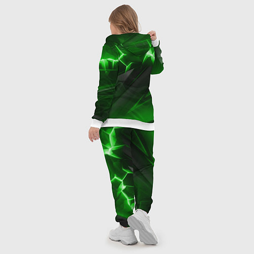 Женский костюм Яркая зеленая объемная абстракция / 3D-Белый – фото 5