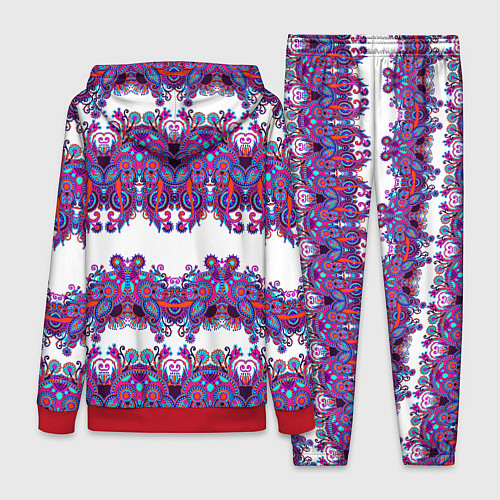 Женский костюм Узорчатый фиолетовый орнамент / 3D-Красный – фото 2
