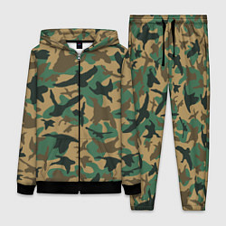 Женский 3D-костюм Армейский камуфляж текстура, цвет: 3D-черный