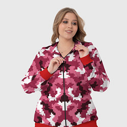 Женский 3D-костюм Розовые пиксели камуфляж, цвет: 3D-красный — фото 2