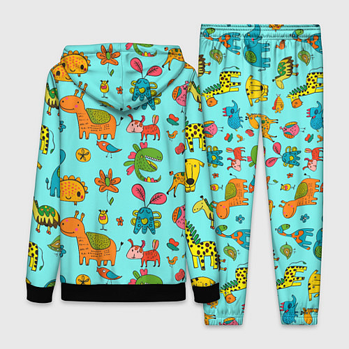 Женский костюм Мультяшные животные каракули / 3D-Черный – фото 2