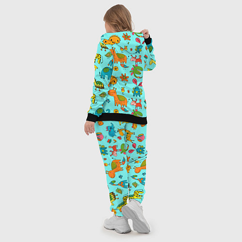 Женский костюм Мультяшные животные каракули / 3D-Черный – фото 5