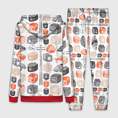 Женский костюм Орнамент суши паттерн / 3D-Красный – фото 2