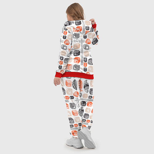 Женский костюм Орнамент суши паттерн / 3D-Красный – фото 5