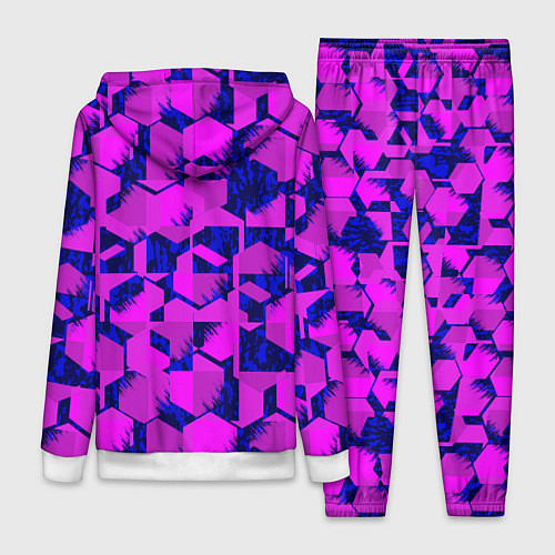 Женский костюм Абстракция темно фиолетовый геометрический фон / 3D-Белый – фото 2