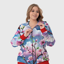 Женский 3D-костюм Облака цветов сакуры, цвет: 3D-красный — фото 2
