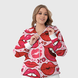 Женский 3D-костюм Губы ХО паттерн, цвет: 3D-белый — фото 2