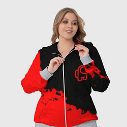 Женский 3D-костюм Among us красные краски, цвет: 3D-меланж — фото 2