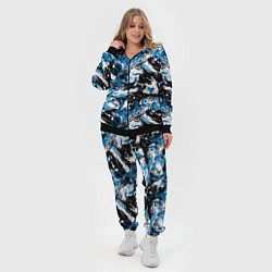 Женский 3D-костюм Выдры в речке на волнах - паттерн, цвет: 3D-черный — фото 2